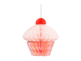 Honeycomb paper decoration cupcake 20 cm mix