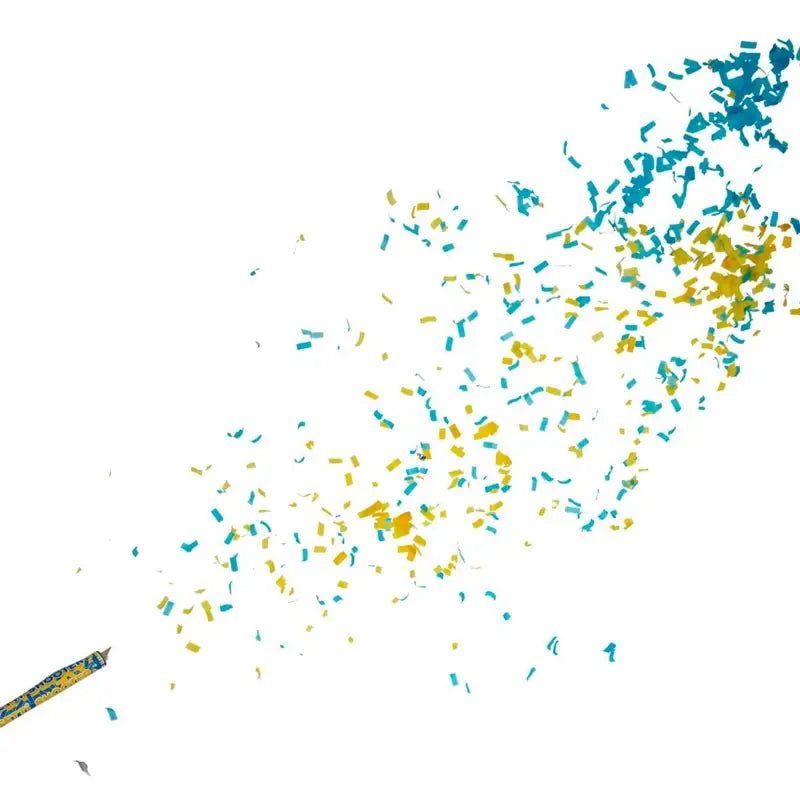 Konfettikanon blå/gul 60 cm
