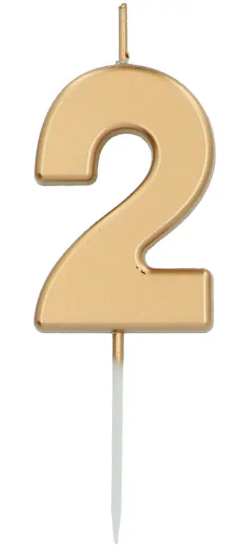 Ljus Siffra 2 Guldfärgad - 5 cm - Ljus