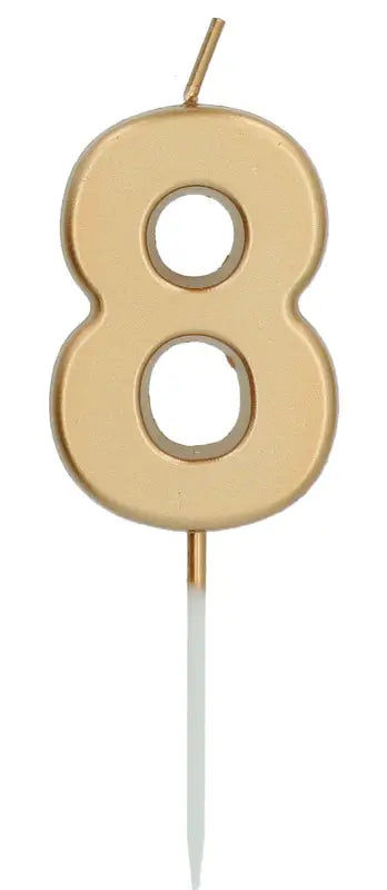Ljus Siffra 8 Guldfärgad - 5 cm - Ljus