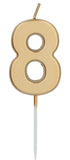 Ljus Siffra 8 Guldfärgad - 5 cm - Ljus