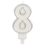 Ljus Simply Chique Silver Siffra 8 - 9 cm - Ljus