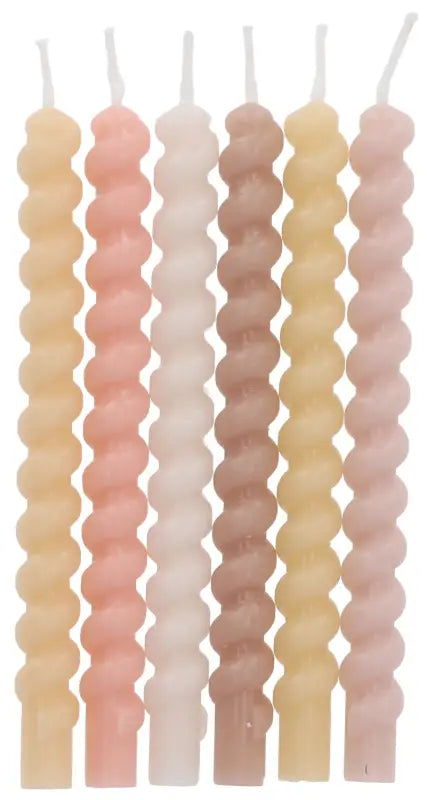 Ljus Twister Pale Pastel - 10 cm - 12 stycken - Ljus