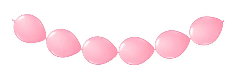 Ljusrosa ballongkrans - knappballonger - 3 meter - Latexballonger