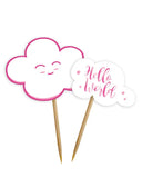 Pink Baby Shower Girl Picks - 24 stycken - Picks