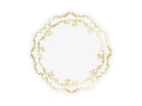 Placemats with gold ornament white ø 35.5 cm (1 pkt / 6 pc.)