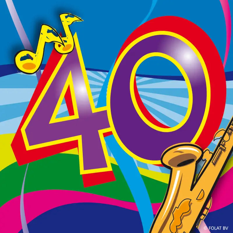 Servetter 40 years swirls 25x25cm - 20 stycken