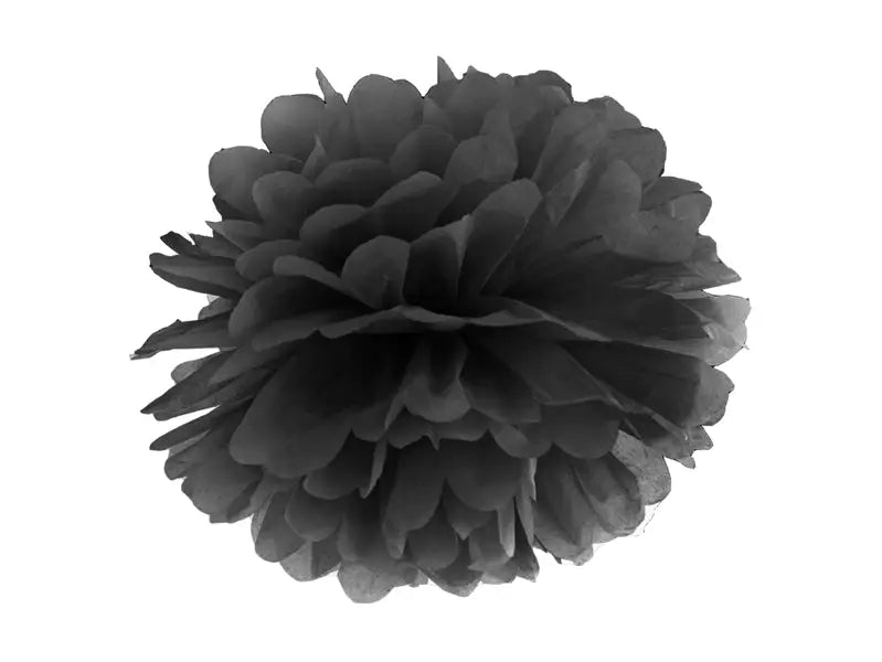 Silkespapper Pompom Svart 25 cm