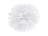 Silkespapper Pompom Vit 35 cm