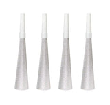 Silverfärgade Glitterhorn 19cm - 4 st - Festhorn