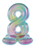 Stående folieballong - iriserande - figur 8 - 72 cm