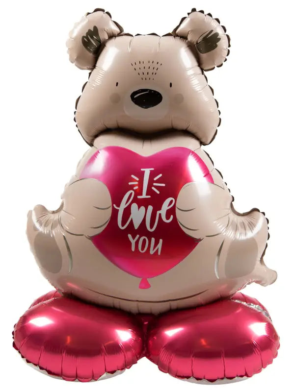 Stående folieballong - Ombre Love - Brunbjörn ’I love you’ - 66 cm - Folieballong