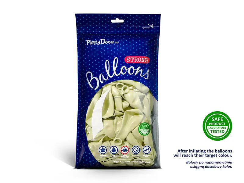 Starka ballonger 23 cm pastell ljus kräm 100-pack