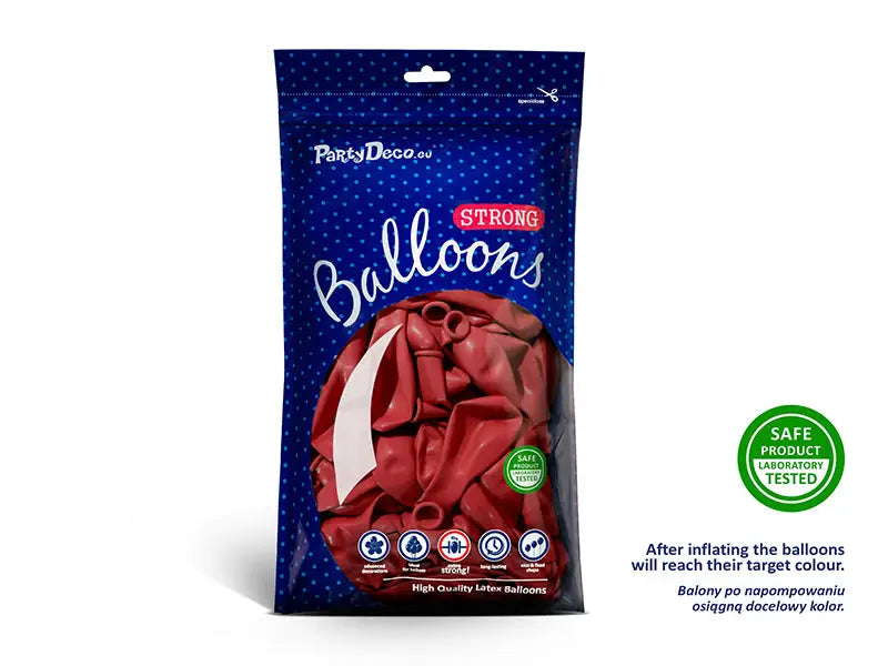 Starka ballonger 23 cm pastell vallmoröd 100-pack