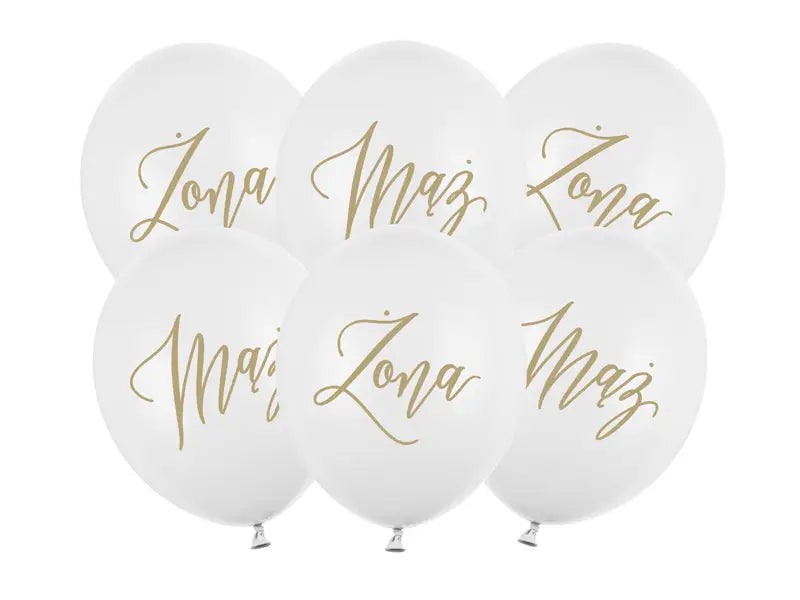 Starka Ballonger Zona och Maż Pastell Pure White guld 30 cm