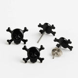 Svarta döskalleörhängen i 2-pack