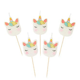 Unicorn tårtljus 5-pack
