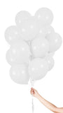 Vita ballonger med band 23 cm - 30 stycken - Ballong