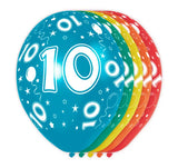 10 års födelsedagsballonger 5 st