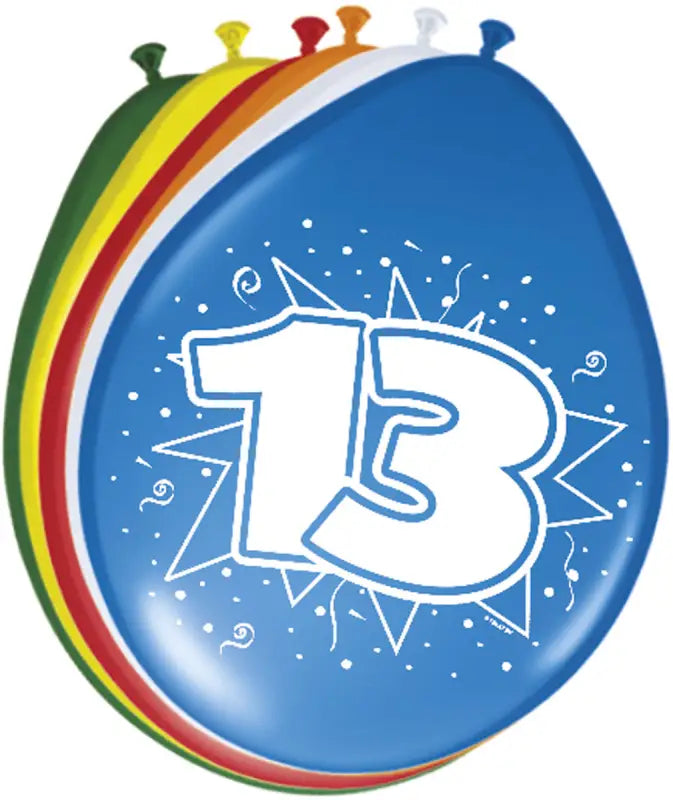 13 års ballonger 30cm 8 st