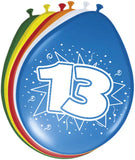 13 års ballonger 30cm 8 st