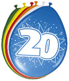 20 års ballonger 30cm 8 st