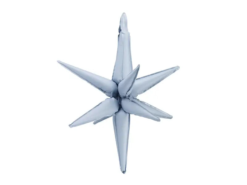 3d foil balloon star 105cm misty blue
