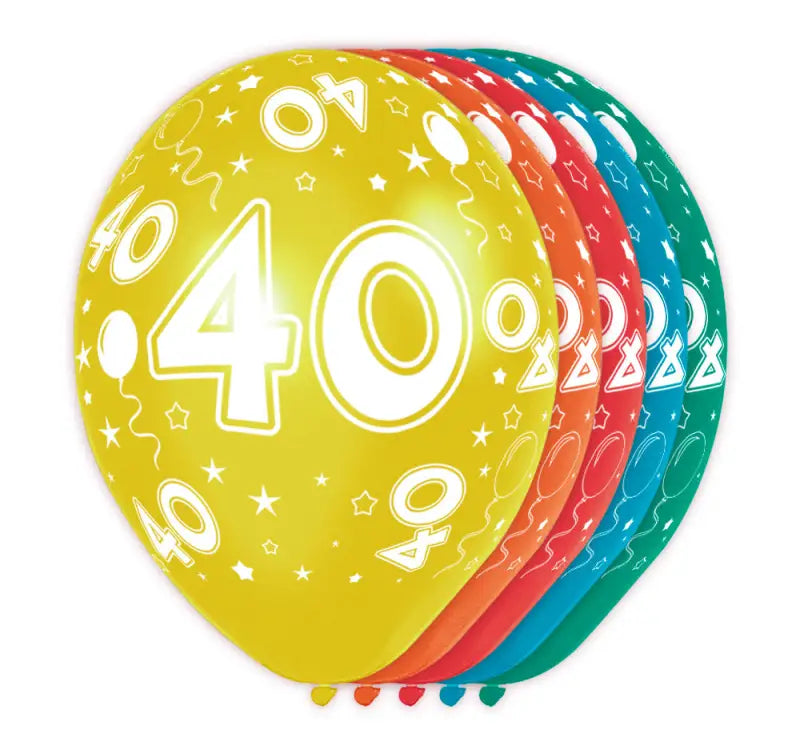 40 års födelsedagsballonger 5 st
