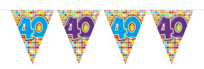 40 års mini garland födelsedagsblock - 3 m