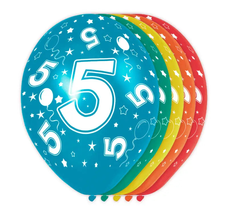 5 års födelsedagsballonger - st