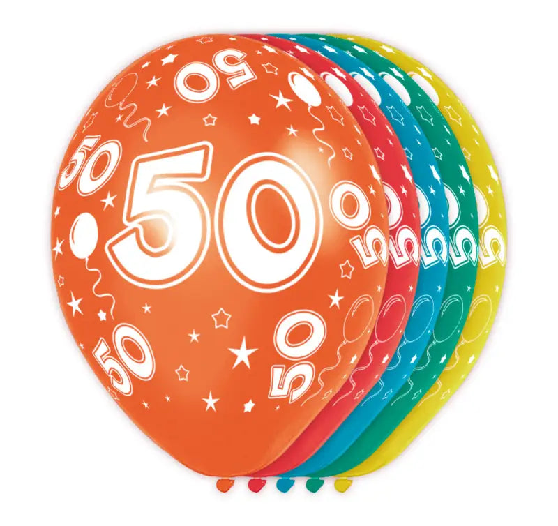 50 års födelsedagsballonger 5 st
