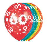 60 års födelsedagsballonger 5 st