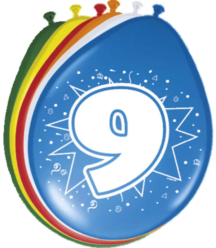 9 års ballonger 30 cm - 8 st