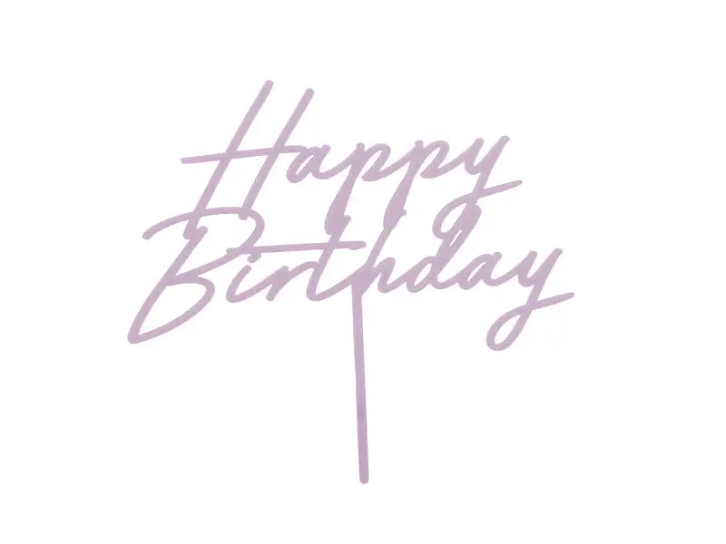 Acrylic cake topper ’’happy birthday’’ purple 16.5 cm