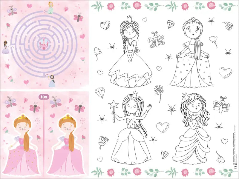 Aktiviteter bordstablett - pretty princess - 6 stycken