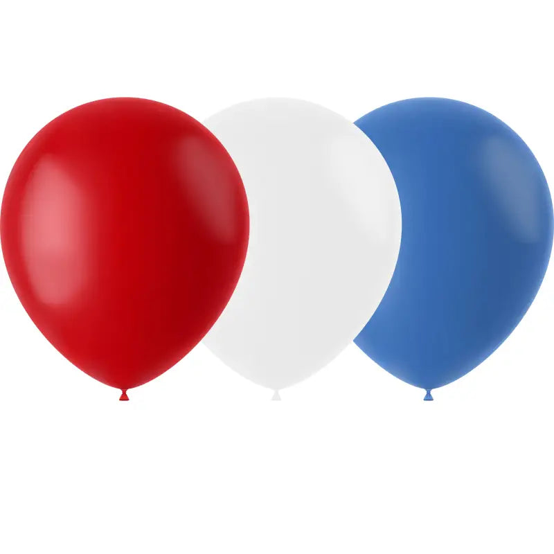 Ballonger röd-vit-blå 23cm - 50 stycken
