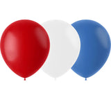 Ballonger röd-vit-blå 23cm - 50 stycken