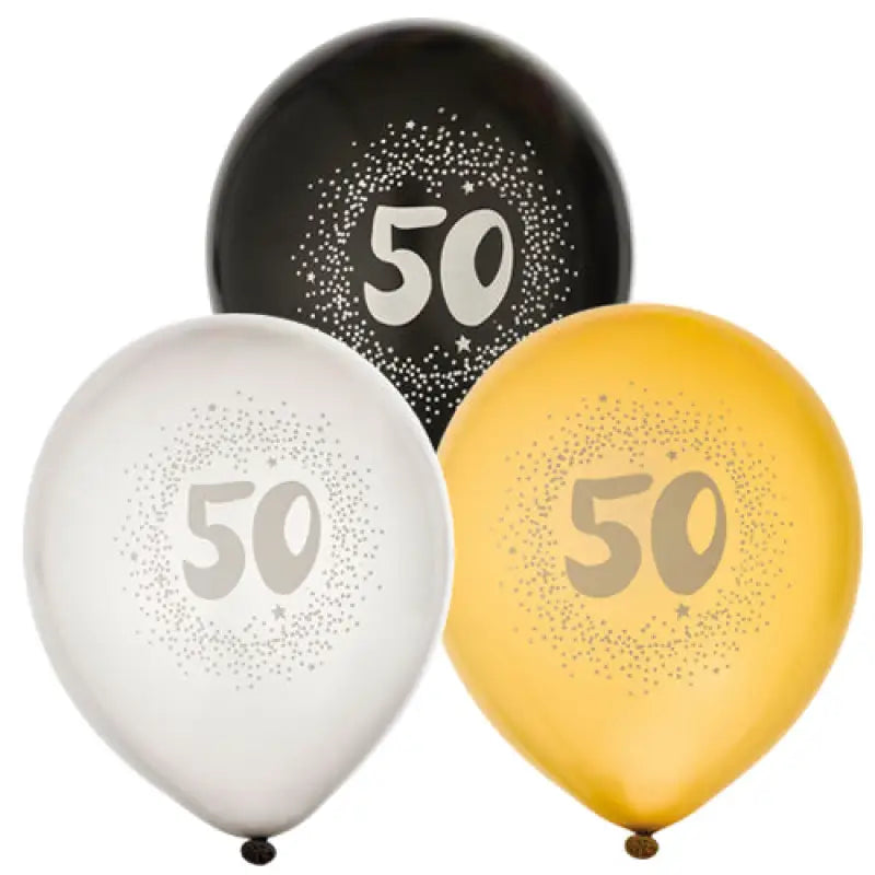 Balloons 12’’ 50th birthday 6-p