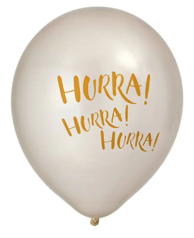 Balloons 12’’ hurra pearl white 6-p