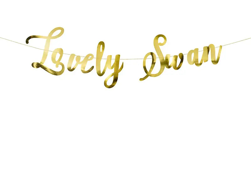 Banderoll Lovely Swan spegelguld