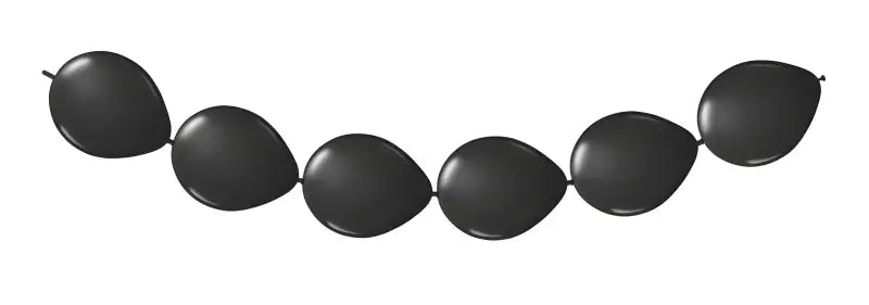 Black Balloon Garland - Button Balloons - 3 meter - Latexballonger