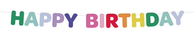 Bokstavs banner - filt - ’happy birthday’ - stripetastic - 4 m