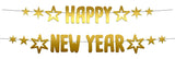 Bokstavs Banner ’Happy New Year’ - BlackGold HNY - 150 x 14 cm - Bokstavs banner