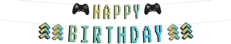 Bokstavsbanner Set – ’Happy Birthday Level Up’ 1,5 Meter - Girlang