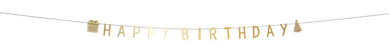 Bokstavsbanner set - ’Happy Birthday’ - Shining Glam - 2 meter - Girlang