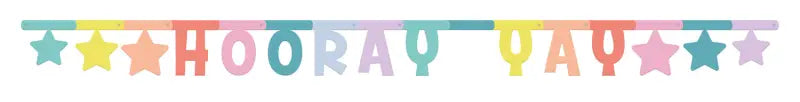 Bokstavsbanner Hooray Yay - 1,6 meter - Bokstavsbanner