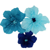 Bordsdekoration - blomsterset - fet blå - 3 st