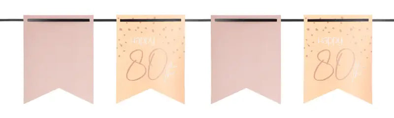 Bunting garland elegant lush blush 80 years - 6 meter