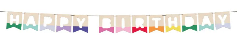 Buntinggirlang - trä - ’happy birthday’ - stripetastic - 4 m