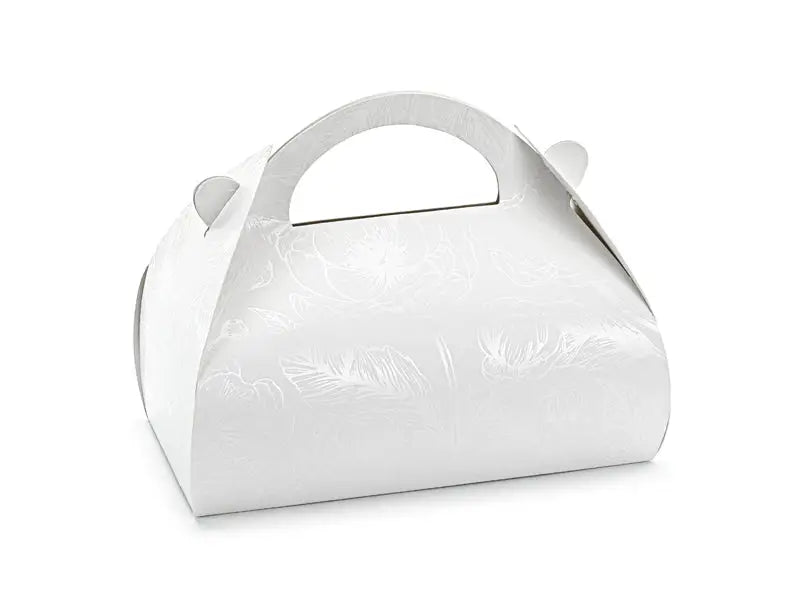 Decorative cake boxes - pearl branches 16x15x8 cm white (1 pkt / 10 pc.)